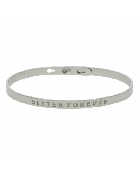 Bracelet à message "SISTER FOREVER" Argenté