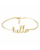 Bracelet fil lettering "HELLO" doré