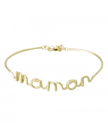 Bracelet fil lettering "MAMAN" doré