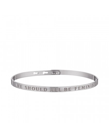 Bracelet à message "WE SHOULD ALL BE FEMINIST" en Laiton