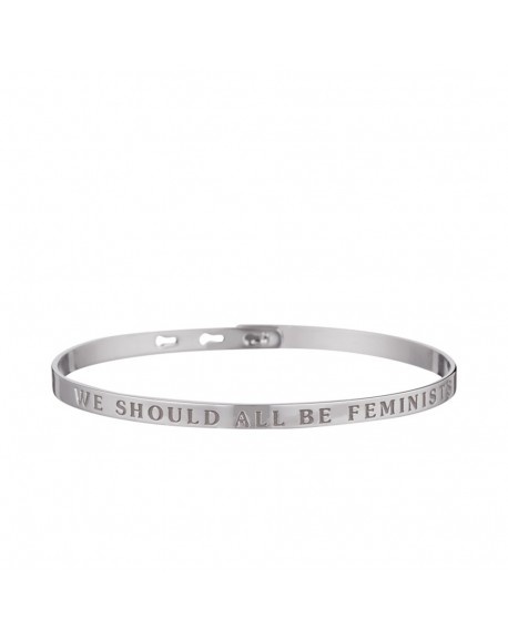 Bracelet à message "WE SHOULD ALL BE FEMINIST" en Laiton
