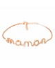 Bracelet fil lettering "MAMAN" rosé
