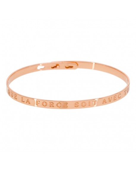 Bracelet à message "QUE LA FORCE SOIT AVEC TOI" rosé