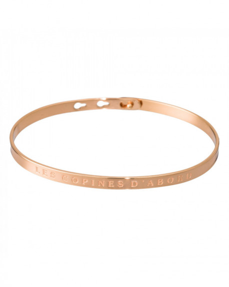 Bracelet à message "LES COPINES D'ABORD" Rosé