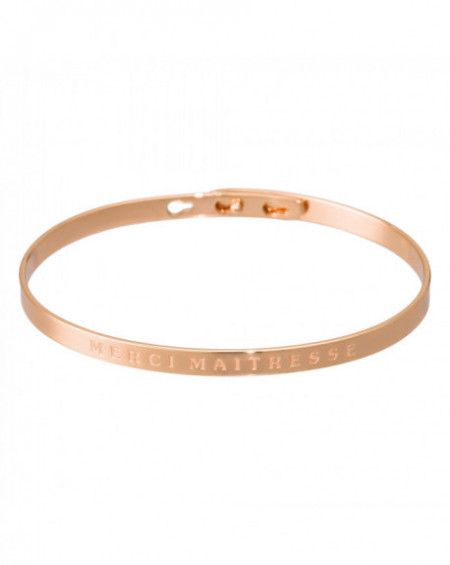 Bracelet à message "MERCI MAITRESSE" Rosé