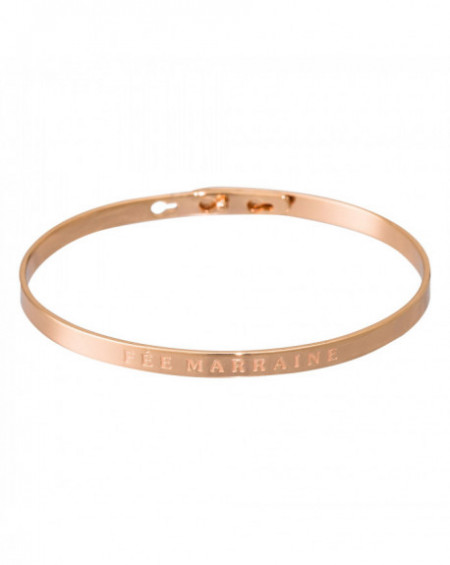 Bracelet à message "FÉE MARRAINE" Rosé