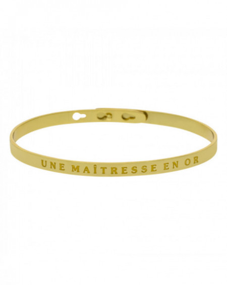 Bracelet à message "UNE MAÎTRESSE EN OR" Doré