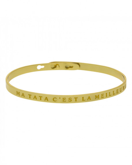 Bracelet à message "MA TATA C'EST LA MEILLEURE" Doré