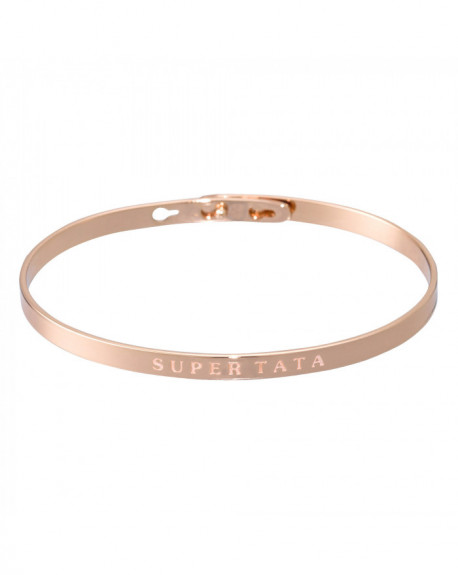 Bracelet à message "SUPER TATA" Rosé