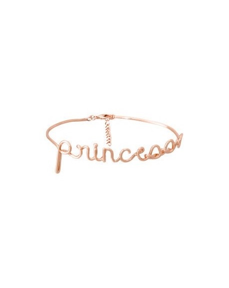 Bracelet fil lettering "PRINCESSE" rosé