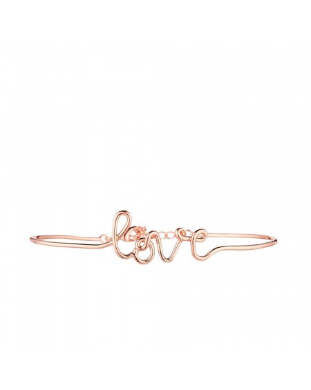 Bracelet fil lettering "LOVE" rosé