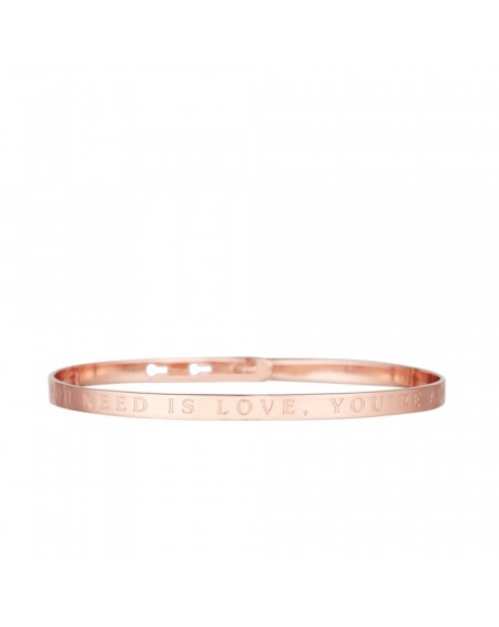 Bracelet à message "ALL YOU NEED IS LOVE, YOU'RE ALL I NEED" rosé